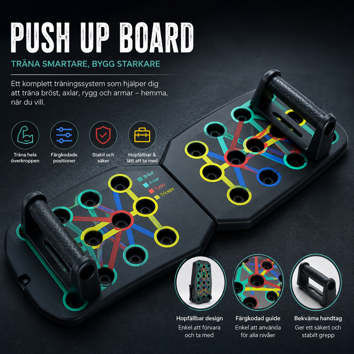 Multifunktionell Push-Up Board – Effektiv Överkroppsträning